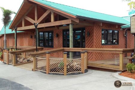 Wood Deck and Railings in front of a local business