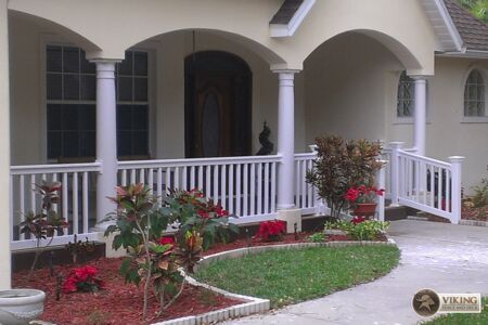 Railing on porch