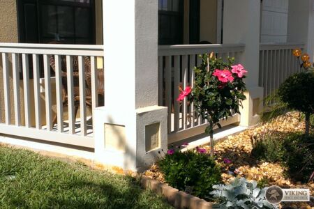 Railing on porch