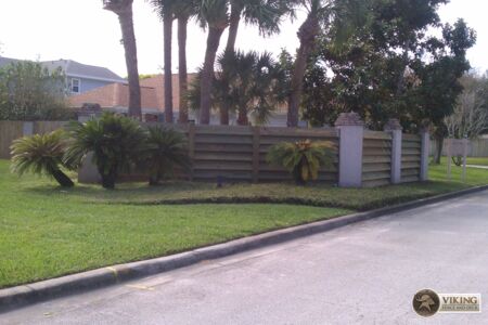 Wood fence property divider