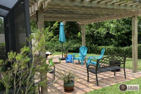 pergola in backyard