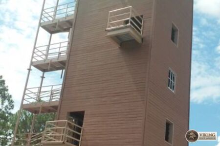 Palm Bay police repelling training tower walls decked with timbe